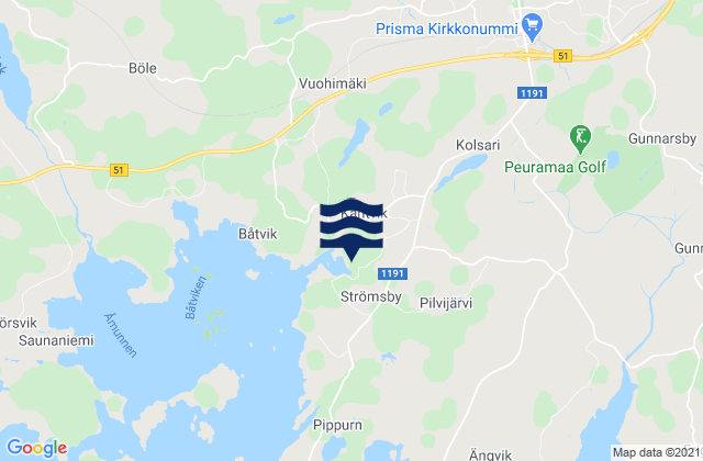 Kirkkonummi, Finland tide times map