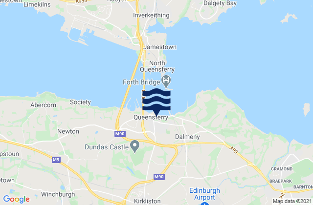 Kirkliston, United Kingdom tide times map