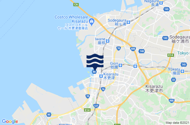Kisarazu Shi, Japan tide times map