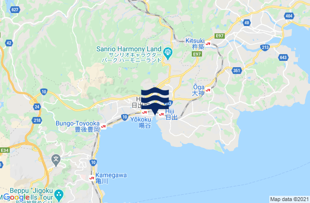Kitsuki Shi, Japan tide times map