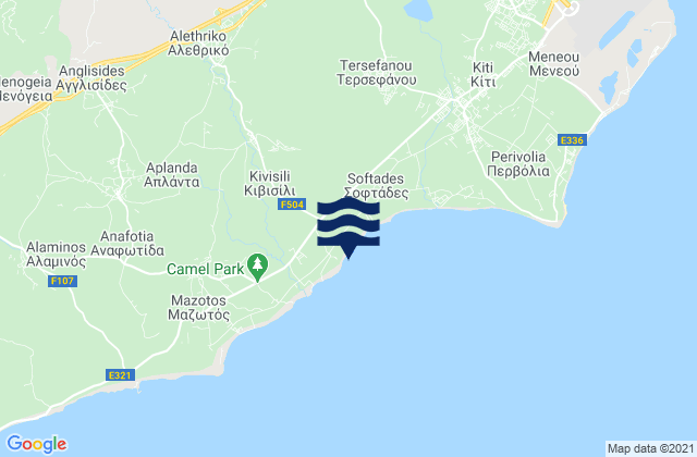 Kivisili, Cyprus tide times map