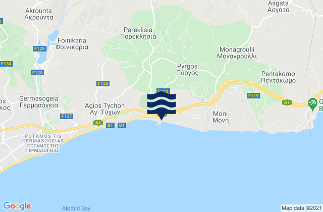 Klonari, Cyprus tide times map