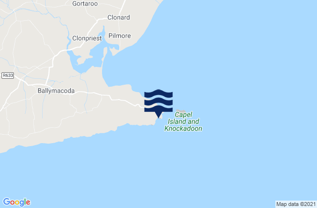 Knockadoon Head, Ireland tide times map