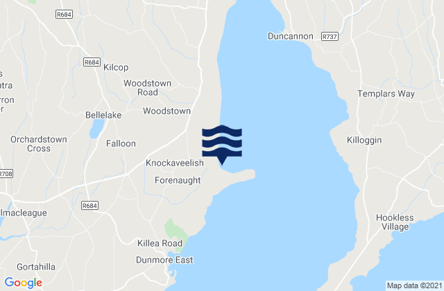 Knockavelish Head, Ireland tide times map