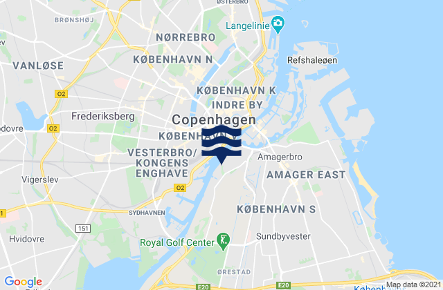 Kobenhavn, Denmark tide times map