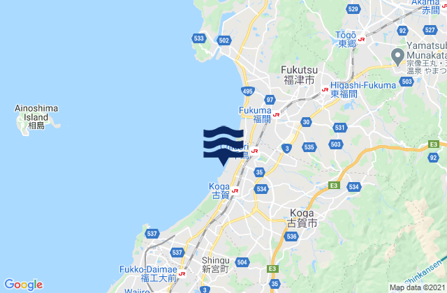 Koga-shi, Japan tide times map