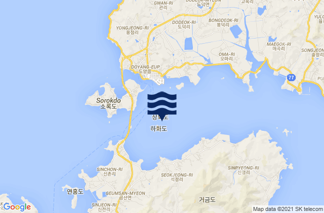 Kogum-sudo, South Korea tide times map