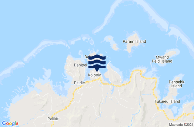 Kolonia, Micronesia tide times map