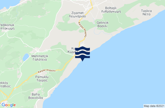 Koma tou Gialou, Cyprus tide times map