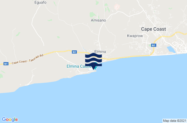 Komenda/Edina/Eguafo/Abirem, Ghana tide times map