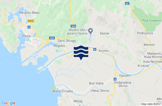 Komin, Croatia tide times map