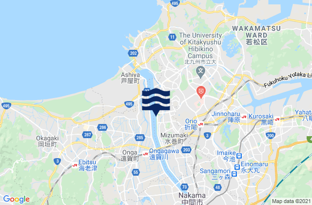 Komoda, Japan tide times map