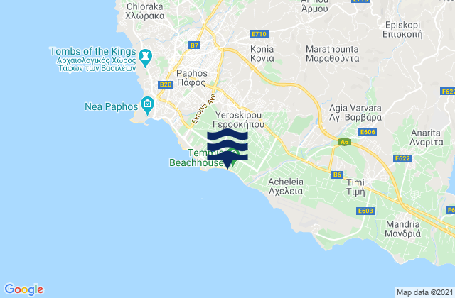 Konia, Cyprus tide times map