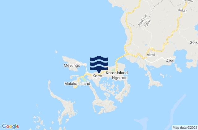 Koror Town, Palau tide times map