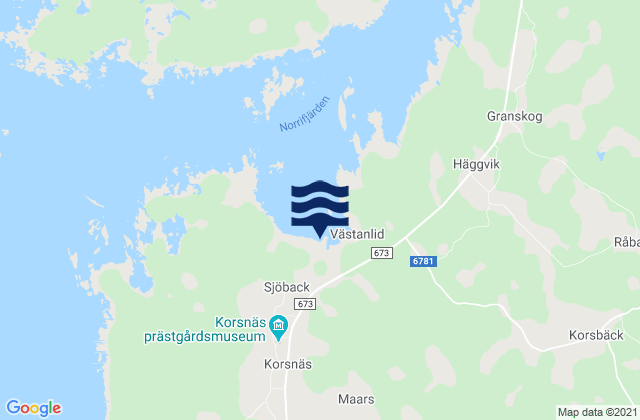 Korsnaes, Finland tide times map