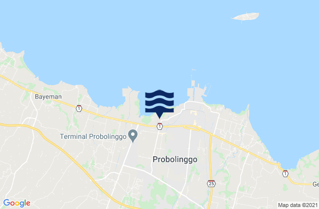 Kota Probolinggo, Indonesia tide times map