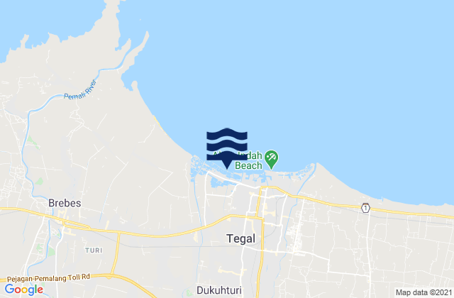 Kota Tegal, Indonesia tide times map