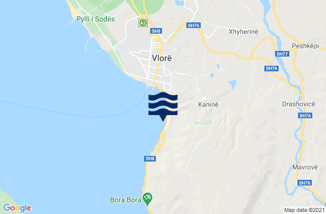 Kote, Albania tide times map