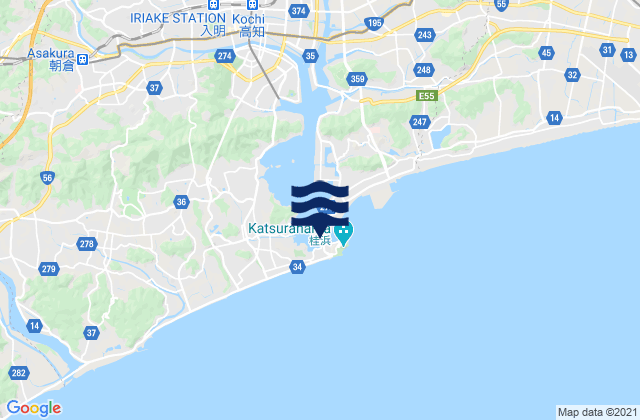Koti, Japan tide times map