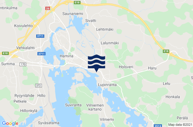Kotka-Hamina, Finland tide times map