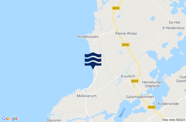 Koudum, Netherlands tide times map