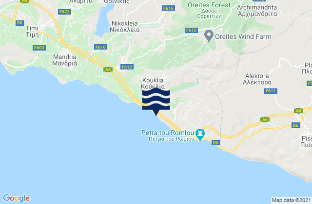Kouklia, Cyprus tide times map