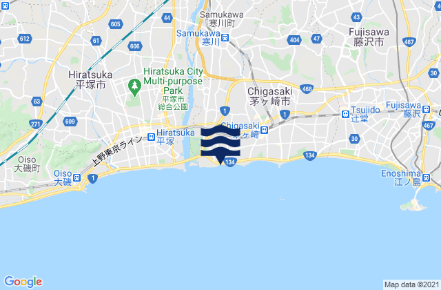 Koza-gun, Japan tide times map