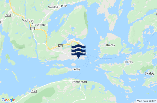 Kragero, Norway tide times map