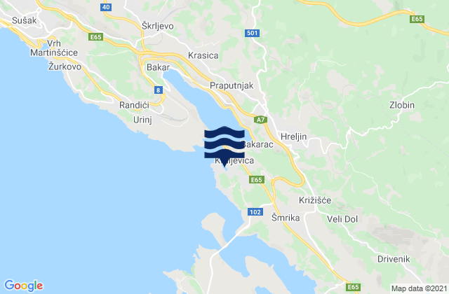 Kraljevica, Croatia tide times map
