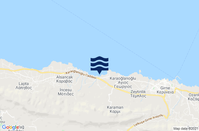 Krini, Cyprus tide times map