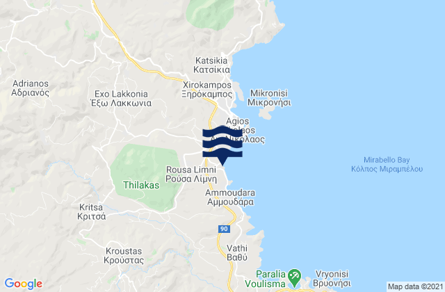 Kritsa, Greece tide times map