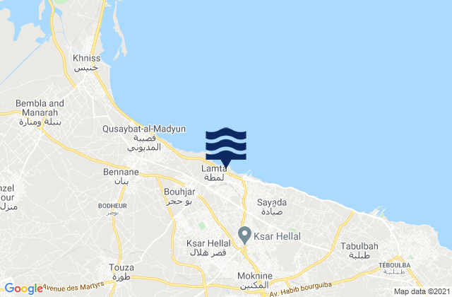 Ksar Helal, Tunisia tide times map