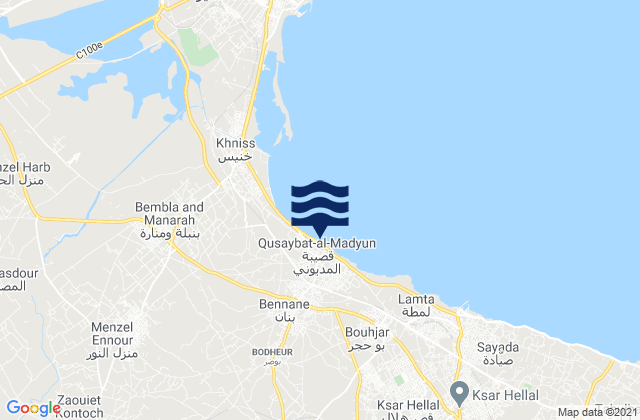 Ksibet El Mediouni, Tunisia tide times map