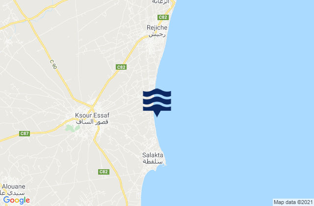 Ksour Essaf, Tunisia tide times map