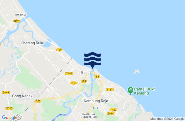 Kuala Besut, Malaysia tide times map
