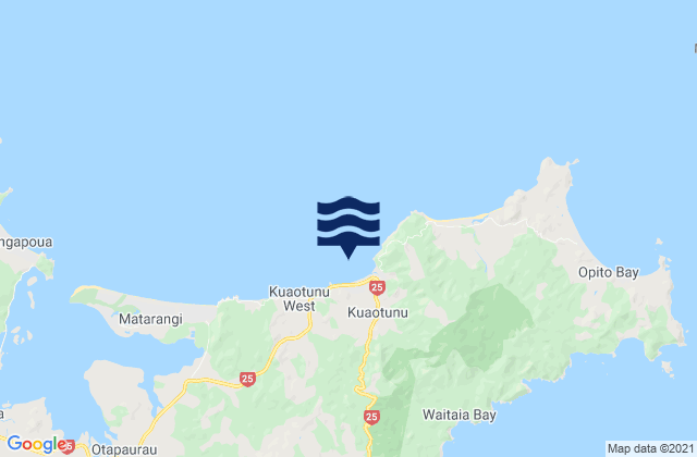 Kuaotunu Beach, New Zealand tide times map