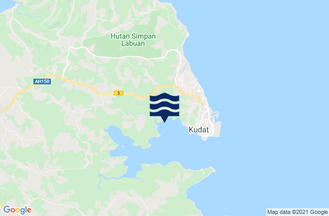 Kudat, Malaysia tide times map