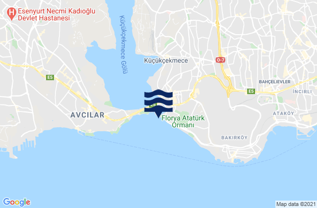 Kuecuekcekmece, Turkey tide times map