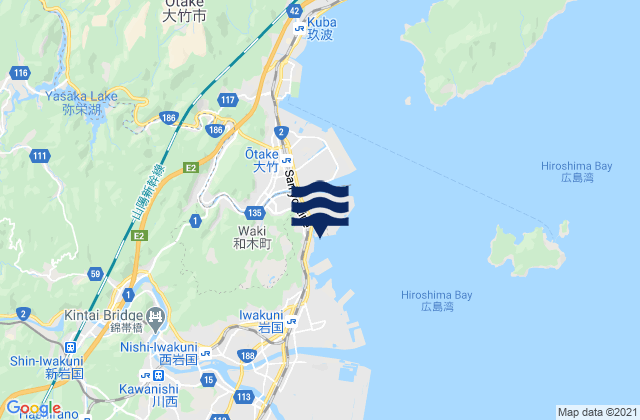 Kuga Gun, Japan tide times map