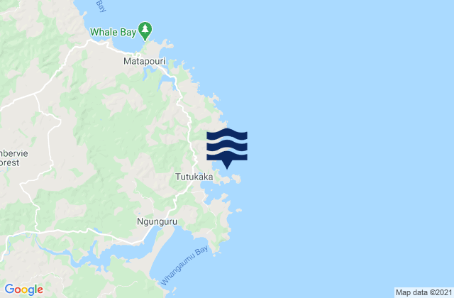Kukutauwhao Island, New Zealand tide times map
