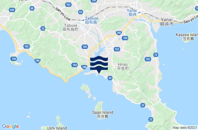 Kumage-gun, Japan tide times map