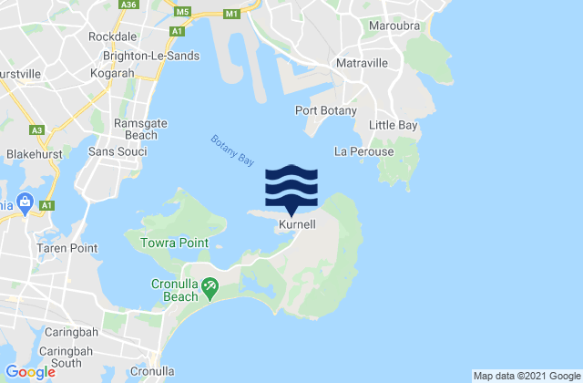 Kurnell, Australia tide times map