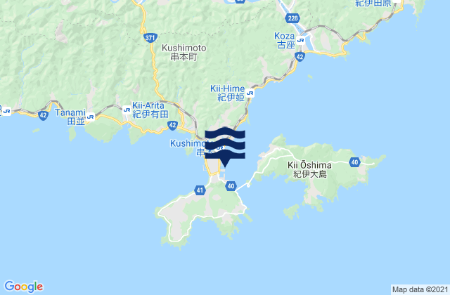 Kusimoto, Japan tide times map