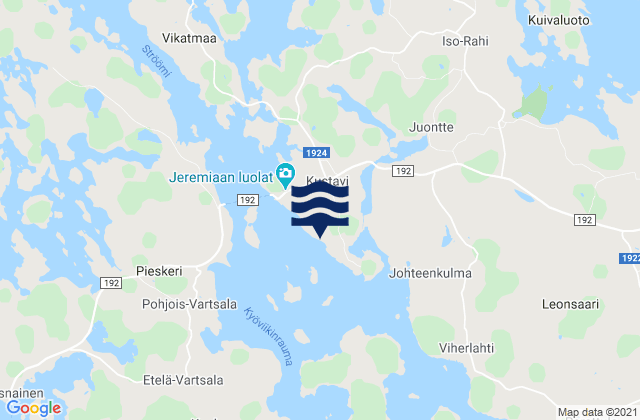 Kustavi, Finland tide times map