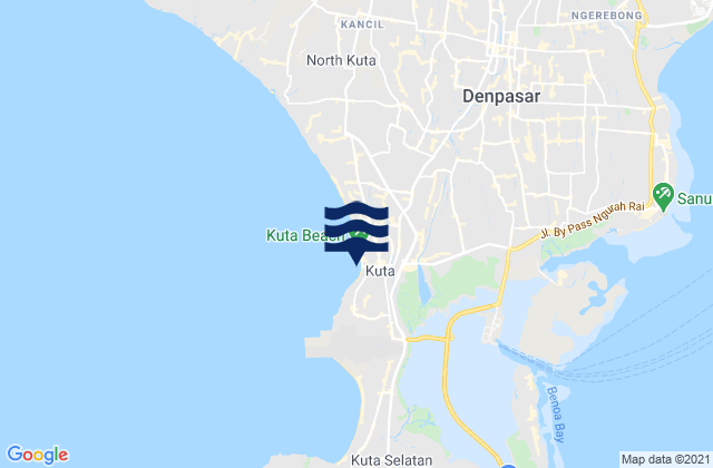 Kuta, Indonesia tide times map