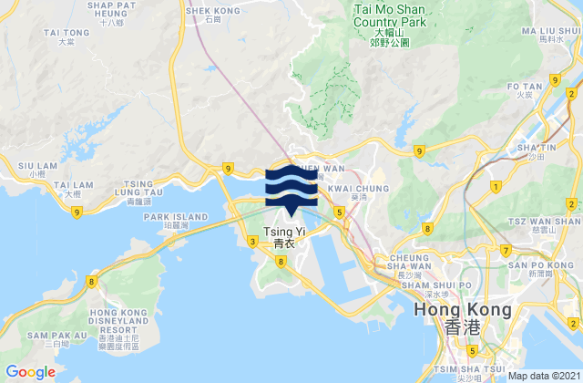 Kwai Tsing, Hong Kong tide times map