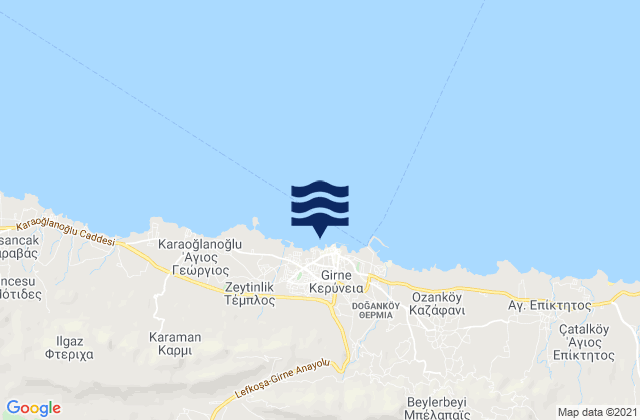 Kyrenia Cyprus, Cyprus tide times map