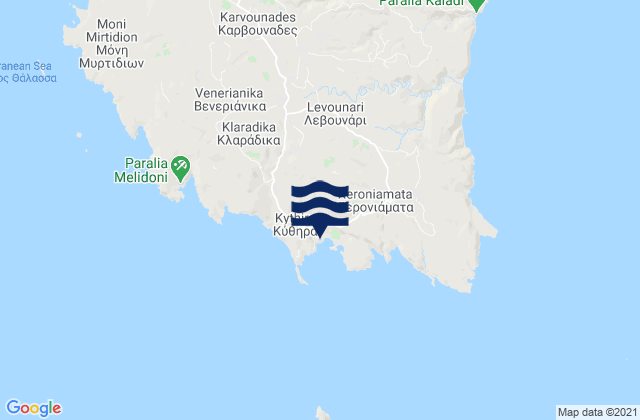 Kythira, Greece tide times map