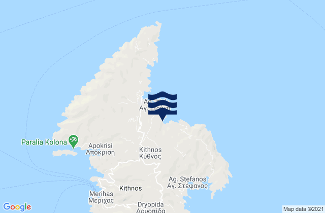 Kythnos, Greece tide times map