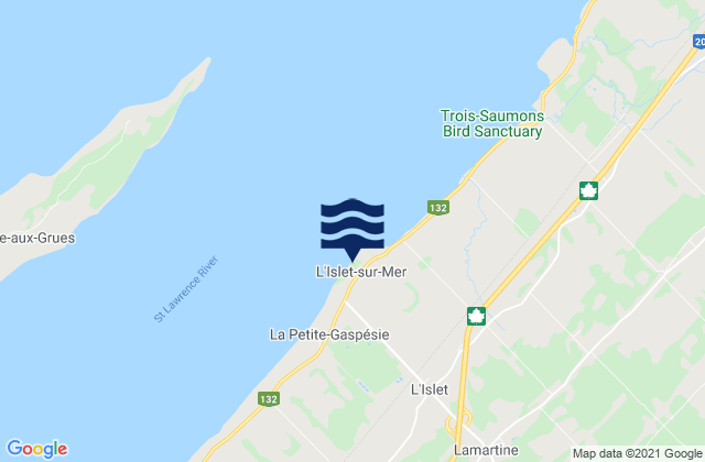 L'Islet-sur-Mer, Canada tide times map